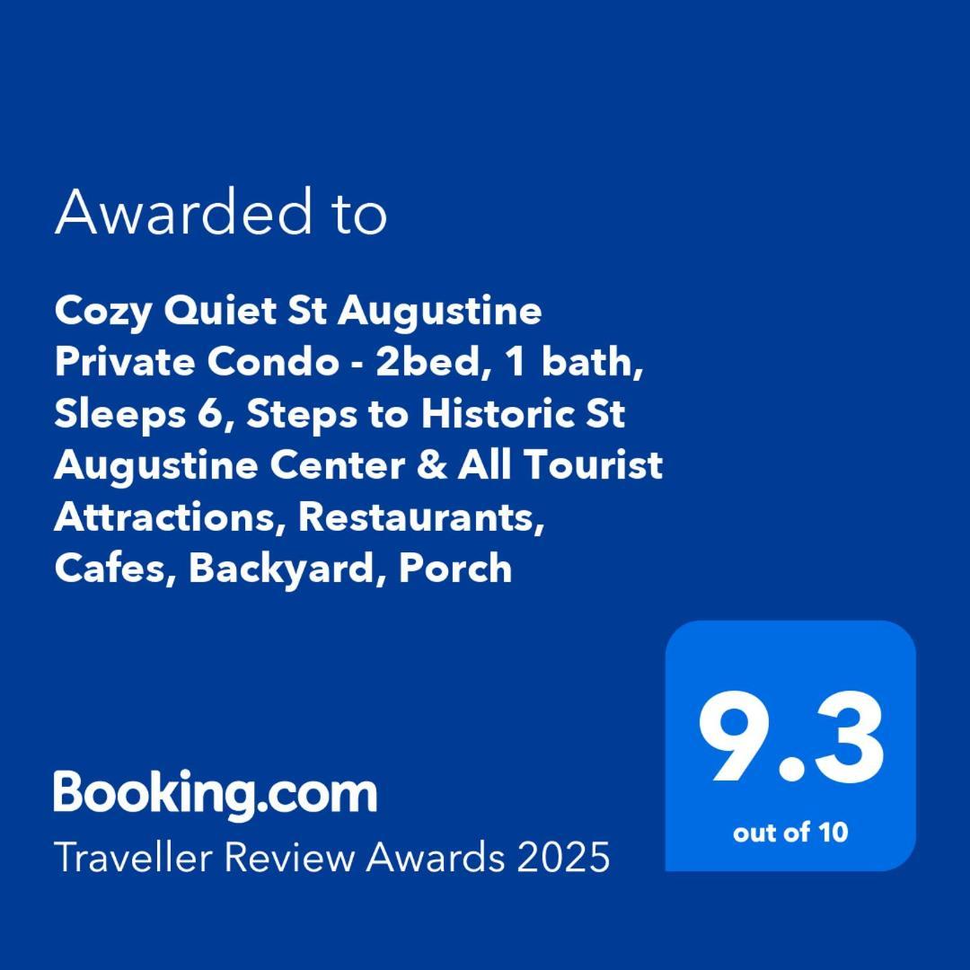 Cozy Quiet St Augustine Private Condo - 2Bed, 1 Bath, Sleeps 6, Steps To Historic St Augustine Center & All Tourist Attractions, Restaurants, Cafes, Backyard, Porch St. Augustine Εξωτερικό φωτογραφία